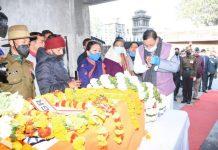 शहीद हवलदार प्रदीप थापा की अंतिम यात्रा में शामिल हुए सीएम धामी