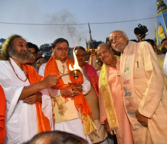 सीएम धामी ने किया हर की पैड़ी में किया, सौंदर्य करण कार्यों का शुभारंभ