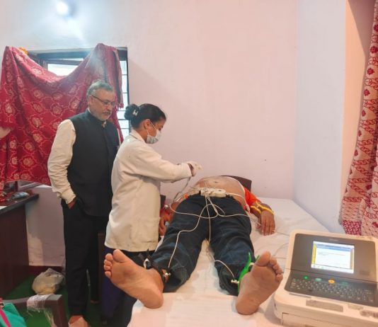 राष्ट्रीय रेड क्रॉस सोसायटी उत्तराखंड ने मैड्रीटीना हॉस्पिटल के सहयोग से क्यारीकुली भट्टा में लगाया निशुल्क हृदय रोग जांच शिविर