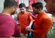 भारतीय जनता युवा मोर्चा रैली के दौरान गुब्बारा फटने से हुआ हादसा