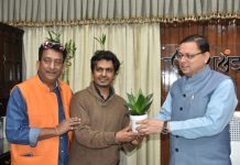 बौलीवुड स्टार नवाज़ुद्दीन सिद्दिकी ने की सीएम धामी से भेंट