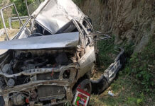 कार दुर्घटनाग्रस्त होने से पांच गभीर