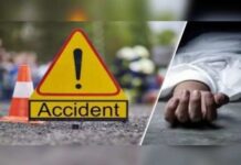 सड़क हादसे में बाइक सवार युवक की मौत, एक गंभीर