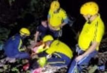 कार खाई मे गिरी एक ही परिवार के दो लोगों की मौत, पांच घायल