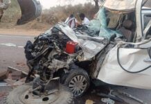 प्रधानमंत्री की रैली में ड्यूटी करने जा रहे पांच पुलिसकर्मियों की सडक दुर्घटना में मौत,एक घायल