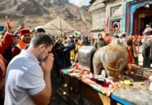 राहुल और वरुण गांधी की बाबा केदार के दरबार में भेंट