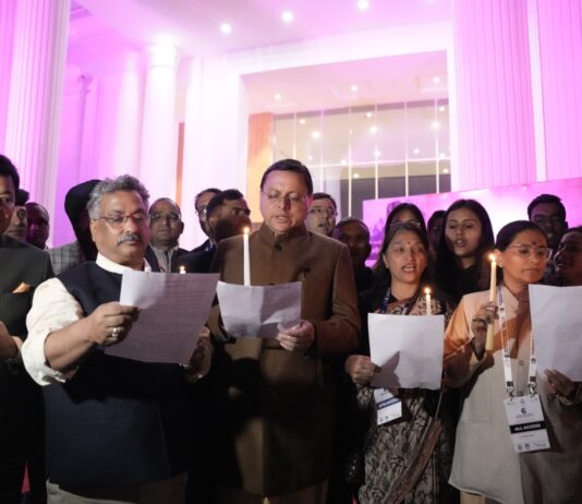छठी वर्ल्ड कांग्रेस ऑन डिजास्टर मैनेजमेंट वैश्विक सम्मेलन में पहुंचे सीएम धामी