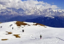 नये साल का जश्न मनाने उत्तरकाशी के केदार कांठा व दयारा बुग्याल में उमड़े पर्यटक