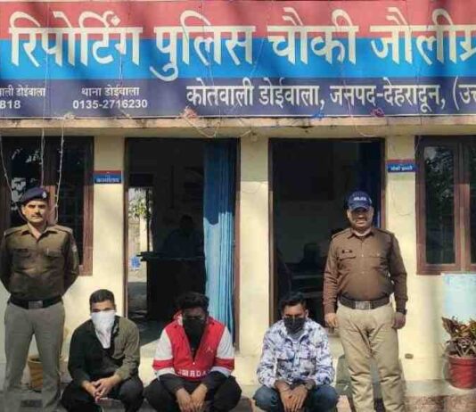 सार्वजनिक स्थान पर दबंगई दिखाने वालों को पुलिस ने लिया हिरासत में
