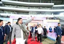 मुख्यमंत्री पुष्कर सिंह धामी पहुंचे अंतरराष्ट्रीय स्टेडियम गौलापार