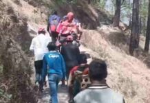 Chamoli News: सड़क न होने से बीमार महिला को डंडी में 5 किमी पैदल ले गए ग्रामीण, चार साल बाद भी नहीं बनी स्वीकृत सड़क