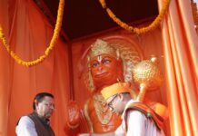 बनबसा में 11 फीट ऊंची हनुमान प्रतिमा का सीएम ने किया अनावरण